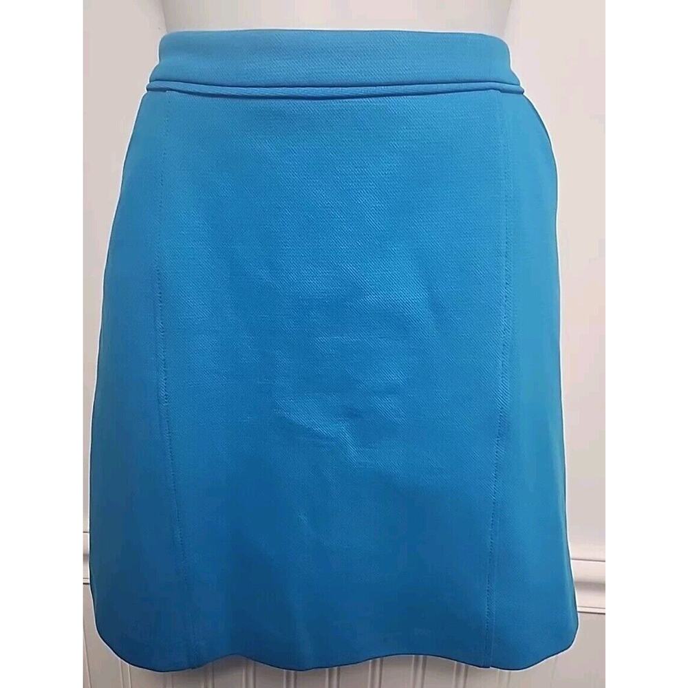 Boden Pencil Skirt Stretch Cotton Short Aqua Blue Women's Size 8 Lined Career